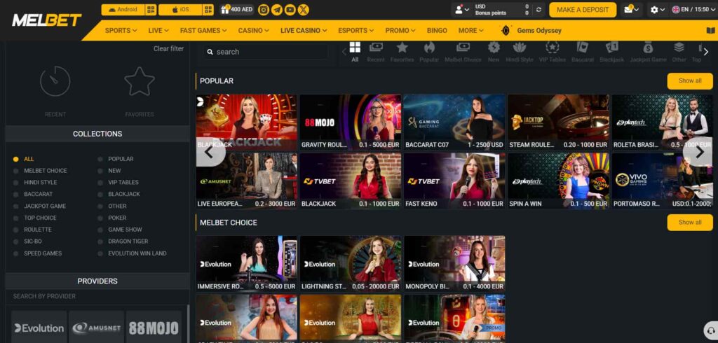 Melbet Live Casino